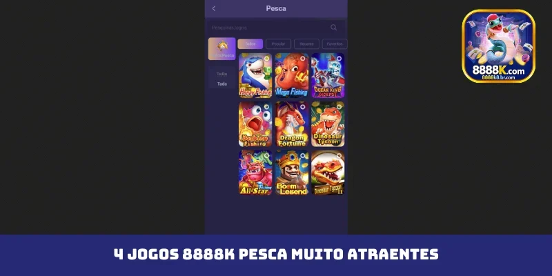 4 jogos 8888K pesca muito atraentes