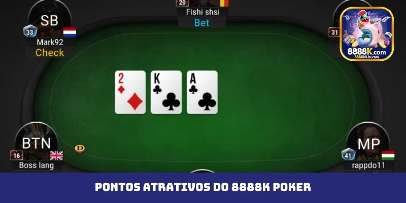 Pontos atrativos do 8888K Poker